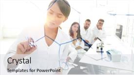  Presentation with female - Beautiful theme featuring female scientist makes a rep backdrop and a white colored foreground