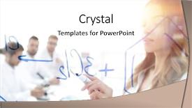  Presentation with report - Amazing theme having female scientist makes a report backdrop and a white colored foreground