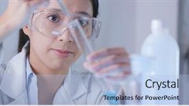  Presentation with tea leaves test tube - PPT layouts consisting of female scientist observation about test background and a  colored foreground