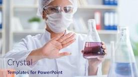  Presentation with scientist - Presentation consisting of female-scientist-researcher-conducting background and a lemonade colored foreground