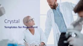  Presentation with journal - Amazing slide deck having notes in a laboratory journal backdrop and a sky blue colored foreground