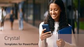  Presentation with high school - Slide set consisting of female-secondary-or-high-school background and a coral colored foreground