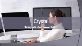  Presentation with female security - Beautiful presentation theme featuring female security guard on workplace backdrop and a gray colored foreground