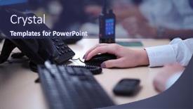  Presentation with female security - Amazing presentation having female-security-operator-working backdrop and a navy blue colored foreground