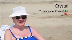  Presentation with virginia - Audience pleasing slide set consisting of female senior enjoying the beach backdrop and a  colored foreground