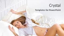  Presentation with being a single woman - Cool new presentation theme with female sex - bed woman awakening backdrop and a  colored foreground