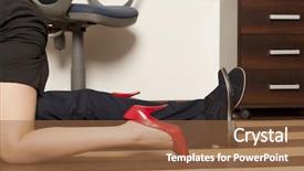  Presentation with floor - Presentation design consisting of female sex - flirting low section of business background and a coral colored foreground