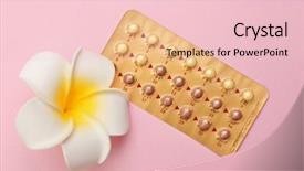  Presentation with contraceptive - PPT theme with female sex hormones - blister of contraceptive pills background and a lemonade colored foreground