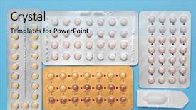  Presentation with contraceptive - Colorful PPT layouts enhanced with female sex hormones - blister packs with different contraceptive backdrop and a light blue colored foreground