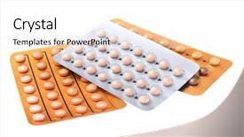  Presentation with contraceptive - Amazing presentation design having female sex hormones - different oral contraceptive pills backdrop and a white colored foreground