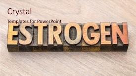  Presentation with sex - Slide deck consisting of female sex hormones - estrogen word abstract in vintage background and a lemonade colored foreground