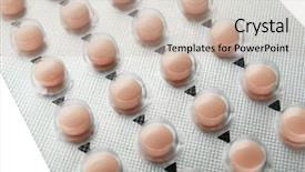  Presentation with oral contraceptive - Beautiful slide set featuring female sex hormones - oral contraceptive closeup backdrop and a mint green colored foreground