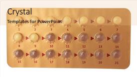  Presentation with oral contraceptive - Beautiful slide deck featuring female sex hormones - oral contraceptive on white background backdrop and a yellow colored foreground