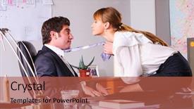  Presentation with sex - Colorful theme enhanced with female sex worker - businesswoman is seducing her boss backdrop and a red colored foreground