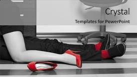  Presentation with floor - Colorful presentation theme enhanced with female sex worker - flirting low section of business backdrop and a light gray colored foreground