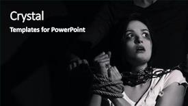  Presentation with woman tied rope sexual - Slide set featuring female sex worker - young woman with tied hands background and a black colored foreground