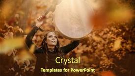  Presentation with shaman - Slides consisting of female-shaman-in-black-garment background and a tawny brown colored foreground