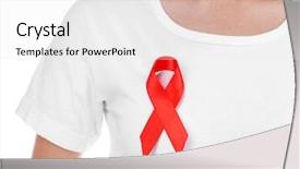 Presentation with female - Beautiful PPT theme featuring female shirt isolated on white backdrop and a  colored foreground