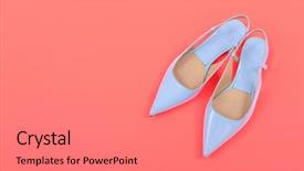  Presentation with orange curve - Colorful slide set enhanced with female shoes on orange background backdrop and a gray colored foreground