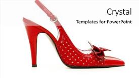 Presentation with shoes - Colorful presentation theme enhanced with female shoes on white background backdrop and a white colored foreground
