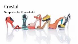  Presentation with shoes - Theme enhanced with female shoes over white background and a white colored foreground