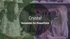  Presentation with clothes shop - Amazing slide deck having female-shop-assistant-and-customer backdrop and a dark gray colored foreground