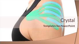  Presentation with shoulder - Slide deck featuring female shoulder with physio tape background and a lemonade colored foreground