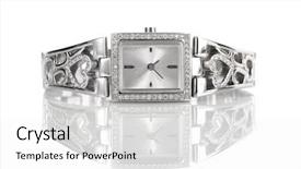  Presentation with diamonds - Audience pleasing presentation consisting of female silver wrist watch backdrop and a white colored foreground