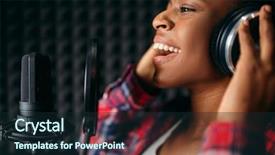  Presentation with singer - Presentation theme with female singer songs in audio background and a wine colored foreground