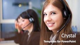  Presentation with orthopedic support - Theme featuring female smiling customer support operator background and a tawny brown colored foreground