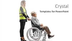  Presentation with senior worker - Presentation consisting of female-special-assitance-worker-standing background and a white colored foreground