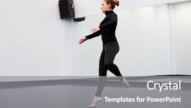  Presentation with performing arts - Cool new theme with female student at performing arts backdrop and a gray colored foreground