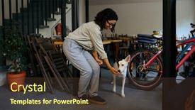  Presentation with female college student for health check up - Audience pleasing slide deck consisting of female-student-in-glasses-feed backdrop and a tawny brown colored foreground