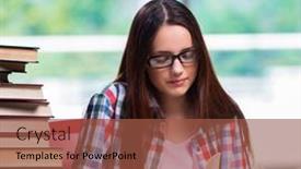  Presentation with chemistry - Theme featuring female-student-preparing-for-chemistry background and a tawny brown colored foreground