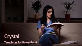  Presentation with student - Audience pleasing slide deck consisting of female student preparing for exam backdrop and a wine colored foreground