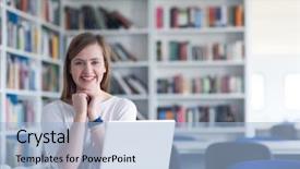  Presentation with study - Colorful presentation theme enhanced with female student study in school backdrop and a light blue colored foreground