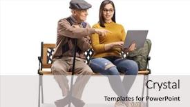  Presentation with student support - Colorful PPT theme enhanced with female student teaching a senior backdrop and a light gray colored foreground