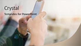  Presentation with electronics - Cool new slides with female student using a mobile backdrop and a  colored foreground