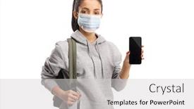  Presentation with medical student - Slide deck enhanced with female-student-wearing-a-medical background and a light gray colored foreground