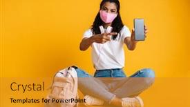  Presentation with medical student - Amazing slides having female-student-wearing-medical-face backdrop and a gold colored foreground