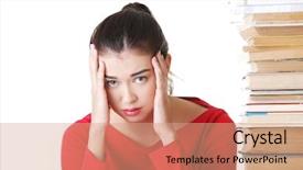  Presentation with learning difficulties - Presentation theme featuring female student with learning difficulties background and a coral colored foreground