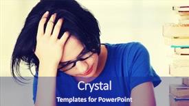  Presentation with learning difficulties - PPT theme featuring female student with learning difficulties background and a navy blue colored foreground