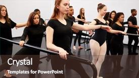  Presentation with performing arts - PPT layouts having female students at performing arts background and a tawny brown colored foreground