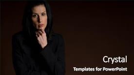  Presentation with face expression recognition - Colorful slides enhanced with female studio shot with facial backdrop and a  colored foreground