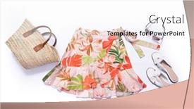  Presentation with blue floral - PPT theme with female-summer-floral-palm-monstera background and a white colored foreground