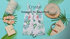  Presentation with blue floral - Presentation theme featuring female-summer-floral-palm-monstera background and a arctic colored foreground