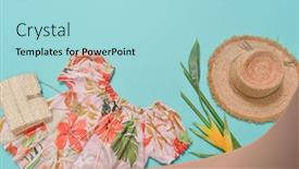  Presentation with blue floral - Slide deck having female-summer-floral-palm-monstera background and a light blue colored foreground