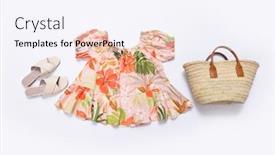  Presentation with blue floral - Cool new presentation theme with female-summer-floral-palm-monstera backdrop and a sky blue colored foreground