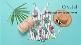  Presentation with blue floral - Audience pleasing presentation consisting of female-summer-floral-palm-monstera backdrop and a arctic colored foreground