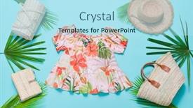  Presentation with blue floral - Presentation theme with female-summer-floral-print background and a arctic colored foreground